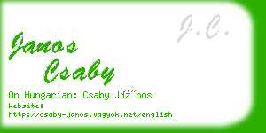 janos csaby business card